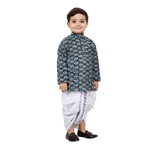 Arshia Fashions Kids Traditional Ethnic Festival Wear Dhoti Kurta Set For Boys - Image 2