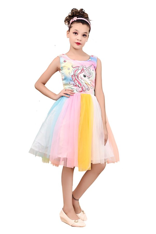 Arshia Fashions Unicorn Midi Dress for Girls - Image 2