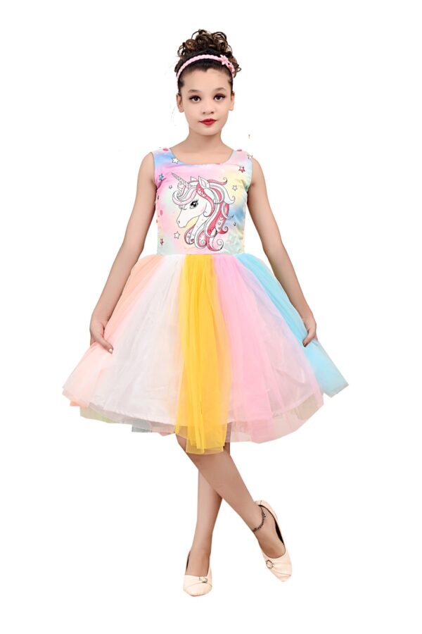 Arshia Fashions Unicorn Midi Dress for Girls